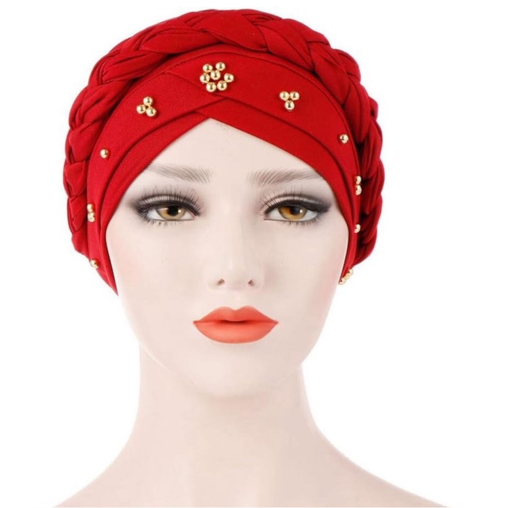 Red and Gold Embellished Turban